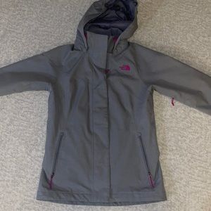 The North Face Gray Ski Jacket with Pink Accents